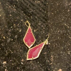Kendra Scott Maroon and Gold Geometric Earrings